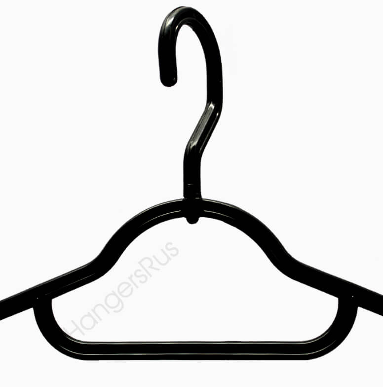 Heavy Duty Plastic Adult Coat Hangers with Swivel hook – Black